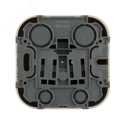 Розетка 1-местная для открытой установки без заземления без защитных шторок 16А слоновая кость QUTEO - фото 4