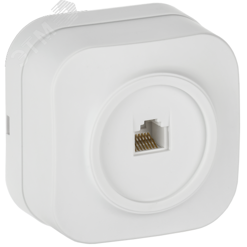 Изображение товара GLORY Розетка для открытой установки компьютерная RJ45 кат.5E РК10-ХБм белый матовый IEK (шт)