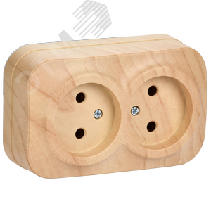 Изображение товара GLORY Розетка двухместная наружная без заземления сосна (шт)