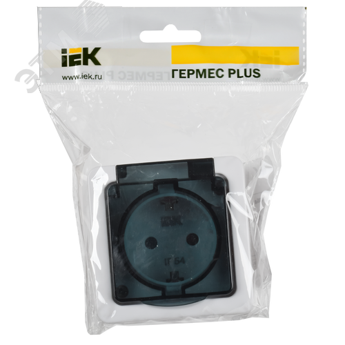 Гермес PLUS Розетка с заземлением с крышкой       наружная IP54 - фото 2