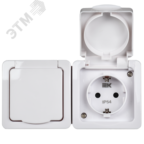 Гермес PLUS Розетка двойная наружная с заземлением с крышкой IP54 - фото 2