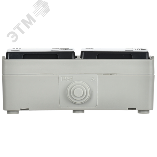 ФОРС Розетка двойная наружная с заземлением с крышкой IP54 - фото 3