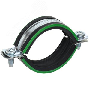 Изображение товара Скоба металлическая двухкомпонентная ELASTA с резиновым уплотнителем d=20-24 мм (шт)