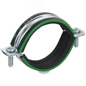 Изображение товара Скоба металлическая двухкомпонентная ELASTA с резиновым уплотнителем d=60-65 мм (шт)