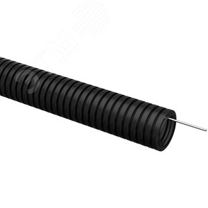 Изображение товара ELASTA Труба гофрированная ПВХ d=32мм с зондом черная (25м) IEK (м)