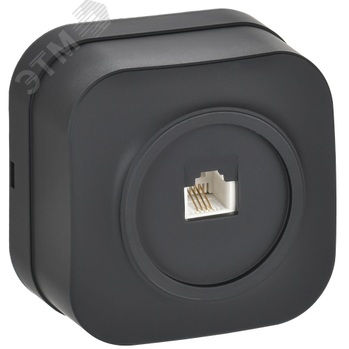 Изображение товара GLORY Розетка для открытой установки телефонная RJ11 РТ20-ХЧм черный матовый IEK (шт)
