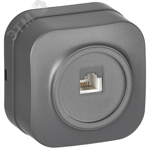 Изображение товара GLORY Розетка для открытой установки телефонная RJ11 РТ20-ХСм сталь матовый IEK (шт)