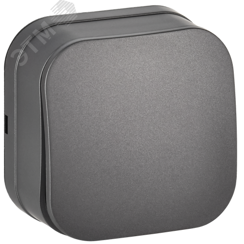 GLORY Выключатель 1-клавишный для открытой установки 10А ВС20-1-0-ХСм сталь матовый IEK - фото 1