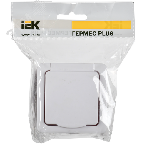 Гермес PLUS Выключатель одноклавишный проходной наружный белый IP54 - фото 2