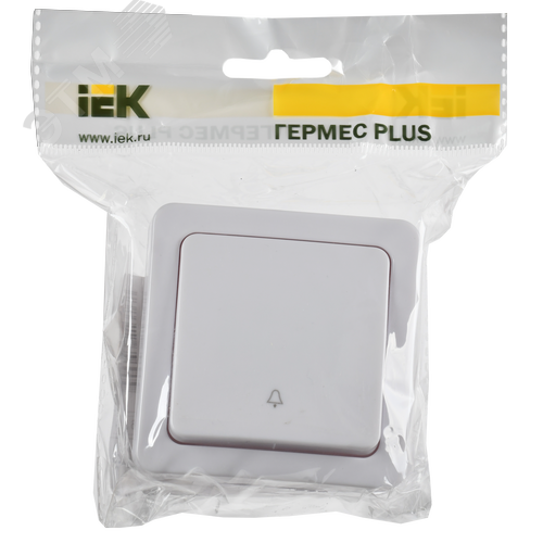 Гермес PLUS Выключатель одноклавишный кнопочный наружный белый IP54 - фото 2