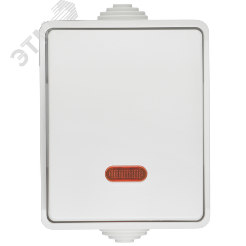 FORS Выключатель 1-клавишный проходной с индикацией для открытой установки 10А IP54 ВС20-1-1-ФБ белый - фото 2