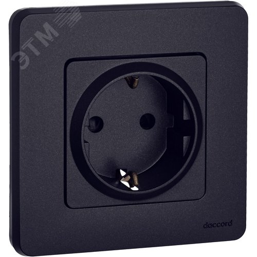 Розетка 1-местная с заземлением с защитными шторками 16А антрацит INSPIRIA - фото 6