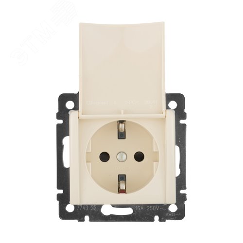 Розетка 1-местная с заземлением с защитными шторками и крышкой 16А IP20 слоновая кость VALENA - фото 11