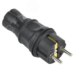 Изображение товара Вилка прямая 16А IP44 каучук черная GENERICA (шт)