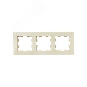 BRITE Рамка 3 поста РУ-3-Бр бежевый рифленый IEK - фото 3