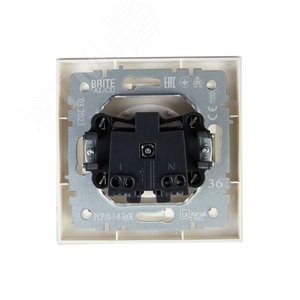 BRITE Розетка 1 пост без заземления без защитных шторок 10А в сборе РСР10-1-0-БрЖ жемчуг IEK - фото 4