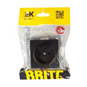 BRITE Розетка без заземления без защитных шторок 10А РС10-1-0-БрЧ черный - фото 6