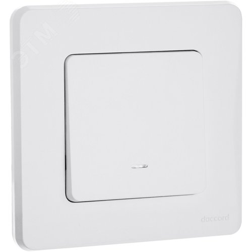 Выключатель 1-клавишный с подсветкой/индикацией 10АХ безвинтовое крепление белый INSPIRIA - фото 6