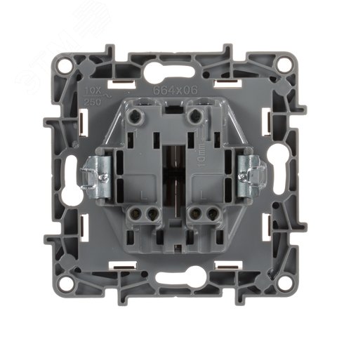 Выключатель 2-клавишный 10А безвинтовое крепление слоновая кость ETIKA - фото 6