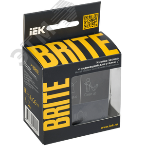 BRITE Кнопка звонка с индикацией для отелей 10А ВС10-1-9-БрМ маренго IEK - фото 2