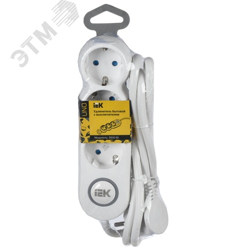 Удлинитель бытовой У03В 3 места 2P+PE/3м 3х1.5мм2 16А/250В UNO - фото 2