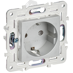 SKANDY Розетка с заземлением без защитных шторок 16А SK-R05S серебряный IEK - фото 1