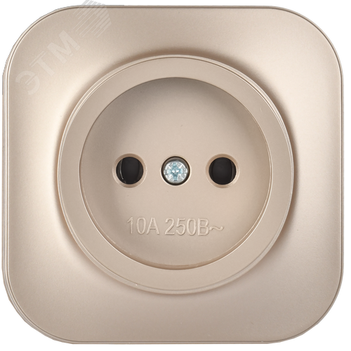 GLORY Розетка 1-местная для открытой установки без заземления без защитных шторок 10А РС20-2-ХШм шампань матовый IEK - фото 3