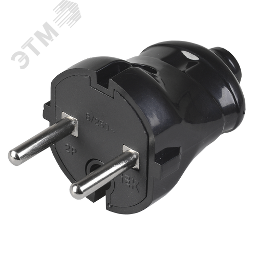 Изображение товара Вилка штепсельная черная 6 А (шт)