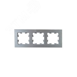 BRITE Рамка 3 поста РУ-3-1-БрА металл алюминий - фото 2