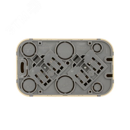 Розетка 2-местная для открытой установки с заземлением без защитных шторок с предварительным подключением 16А дерево QUTEO - фото 3