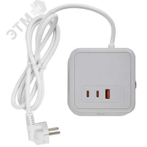 DOMINIC Удлинитель У08K 8 мест 2P+PE 1,5м 3х1,0мм2 16А/250В USB A+C 20Вт серый IEK - фото 10