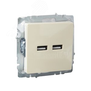 BRITE Розетка USB A+A 5В 3,1А РЮ10-1-БрКр бежевый - фото 6