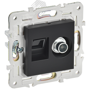 Изображение товара SKANDY Розетка двойная TV+RJ45 кат.5E SK-A14Bl черный IEK (шт)