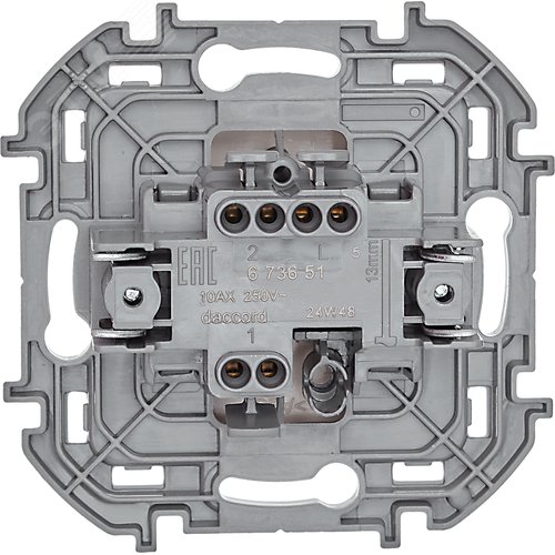 Выключатель 1-клавишный проходной 10АХ безвинтовое крепление слоновая кость INSPIRIA - фото 6