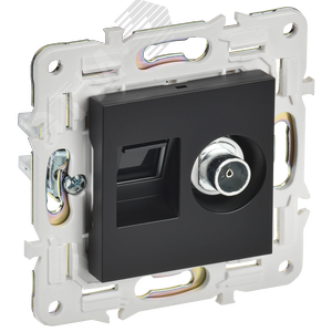 Изображение товара SKANDY Розетка двойная TV+RJ45 кат.6E SK-A15Bl черный IEK (шт)