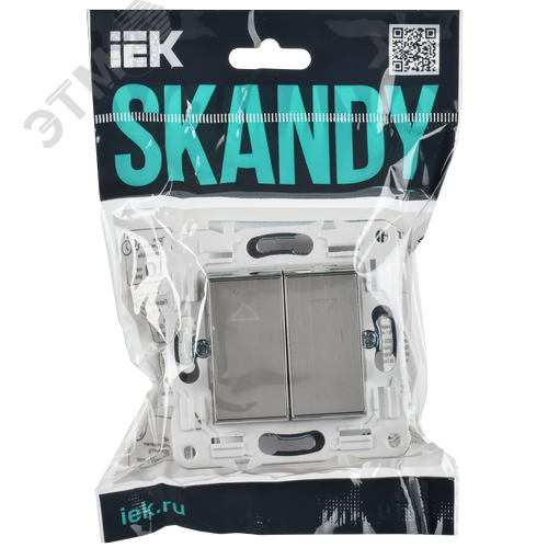 SKANDY Выключатель жалюзи 10А SK-V12N никель IEK - фото 2