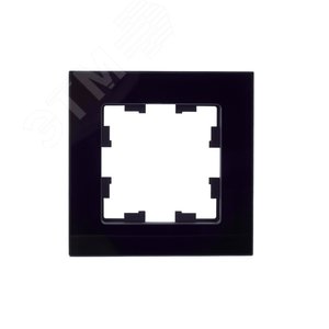 BRITE Рамка 1 пост РУ-1-2-БрЧ стекло черный - фото 2