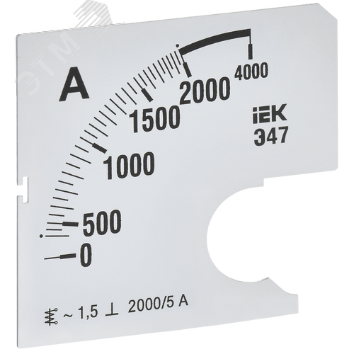 Изображение товара Шкала сменная для амперметра Э47 2000/5А класс точности 1,5 72х72мм (шт)