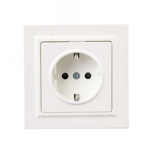 BRITE Розетка 1 пост с заземлением с защитными шторками 16А в сборе РСР14-1-0-БрЖ жемчуг IEK - фото 2