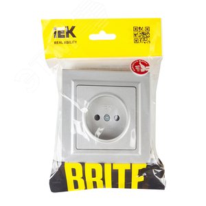 BRITE Розетка 1 пост без заземления без защитных шторок 10А в сборе РСР10-1-0-БрА алюминий IEK - фото 6