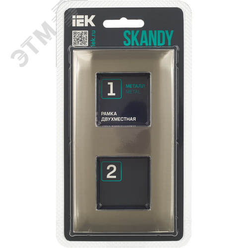 SKANDY Рамка 2-местная SK-F32N металл никель IEK - фото 5