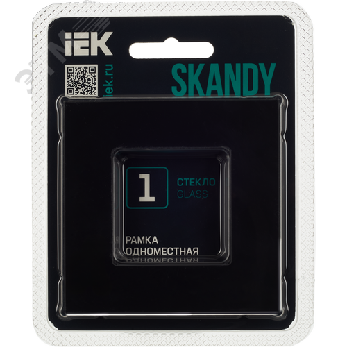 SKANDY Рамка 1-местная SK-F21Bl стекло черный IEK - фото 5