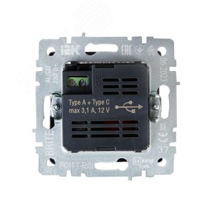 BRITE Розетка USB A+C 18Вт РЮ11-1-БрШ шампань - фото 4
