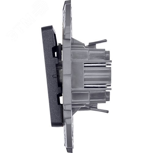 Выключатель 1-клавишный самовозвартный с нормально-открытым контактом 6А безвинтовое крепление антрацит INSPIRIA - фото 6