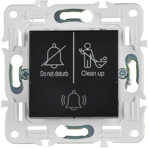 SKANDY Кнопка звонка с индикацией для отелей 10А SK-V17Bl черный IEK - фото 7