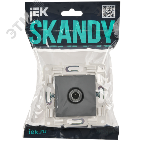 SKANDY Розетка TV оконечная SK-A12Gr серый IEK - фото 2