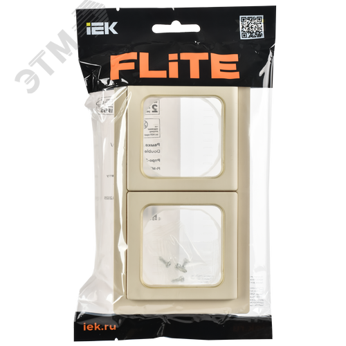 FLITE Рамка 2-местная IP55 Рпро-2-55-ФлСл сливочный IEK - фото 2