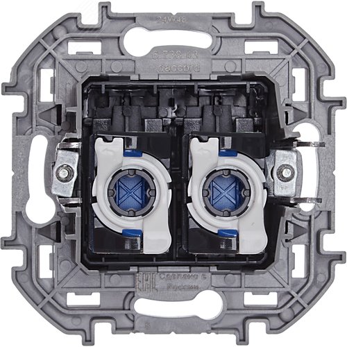 Розетка компьютерная двойная RJ45 категория 6 UTP антрацит INSPIRIA - фото 6