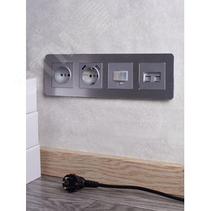 BRITE Рамка 4 поста РУ-4-1-Бр металл алюминий RE AL IEK - фото 5