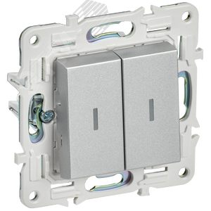 Изображение товара SKANDY Выключатель 2-клавишный с индикацией 10А SK-V09S серебряный IEK (шт)